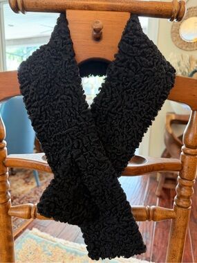 Vintage Real Fur Neck Wrap Black Made in Canada